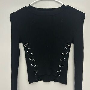 Black cropped long sleeve